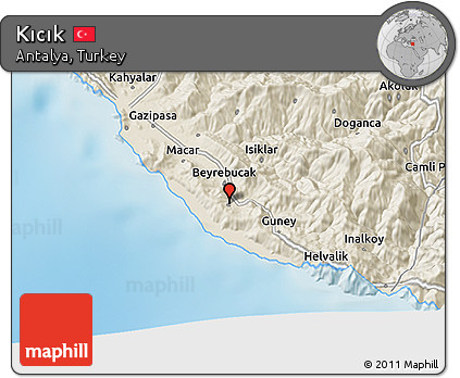 Shaded Relief 3D Map of Kıcık