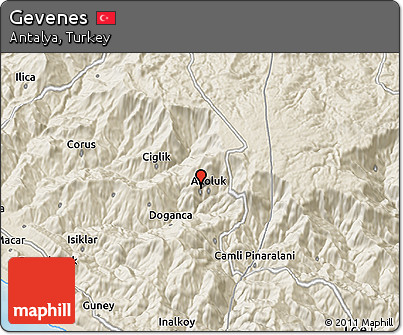 Shaded Relief 3D Map of Gevenes