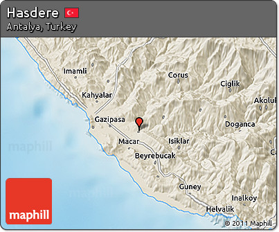 Shaded Relief 3D Map of Hasdere