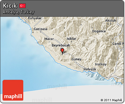 Shaded Relief 3D Map of Kıcık