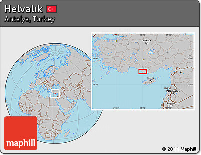 Gray Location Map of Helvalık