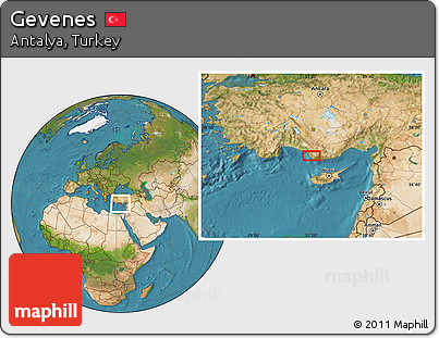 Satellite Location Map of Gevenes