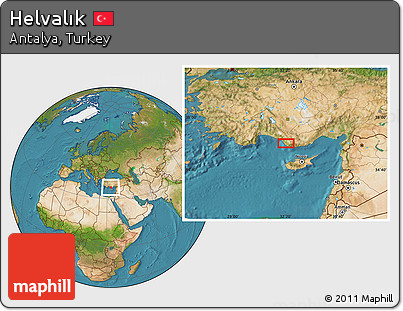 Satellite Location Map of Helvalık
