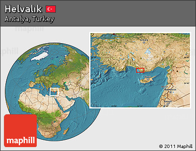 Satellite Location Map of Helvalık