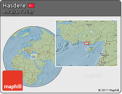 Savanna Style Location Map of Hasdere, hill shading
