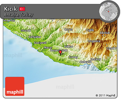 Physical Panoramic Map of Kıcık