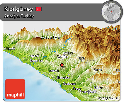 Physical Panoramic Map of Kızılgüney