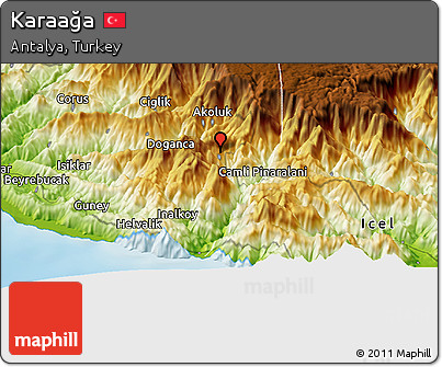 Physical Panoramic Map of Karaağa