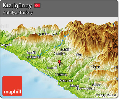 Physical Panoramic Map of Kızılgüney