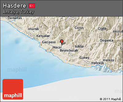 Shaded Relief Panoramic Map of Hasdere