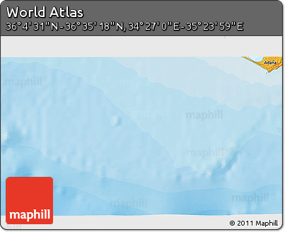 Political 3D Map of the Area around 36° 19' 55" N, 34° 55' 29" E