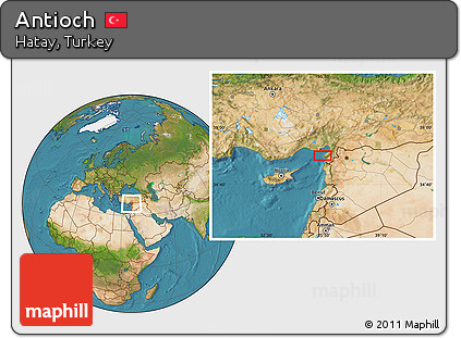 Satellite Location Map of Antioch