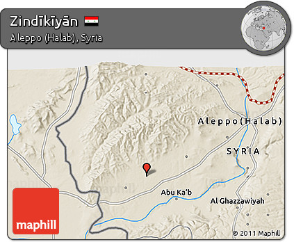 Shaded Relief 3D Map of Zindīkīyān