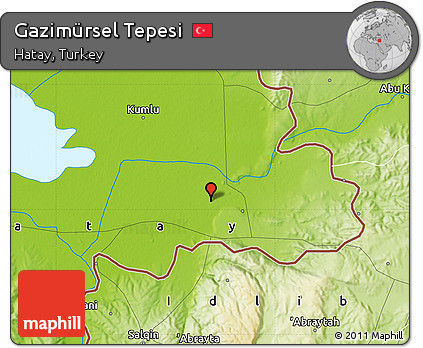 Physical Map of Gazimürsel Tepesi
