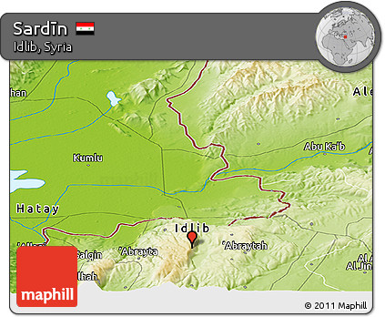 Physical Panoramic Map of Sardīn