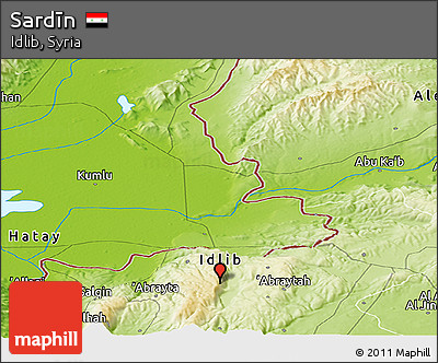 Physical Panoramic Map of Sardīn