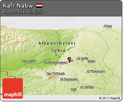 Physical Panoramic Map of Kafr Nabw
