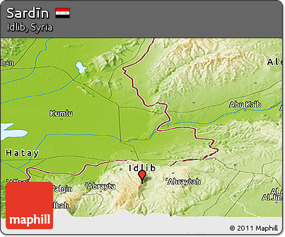 Physical Panoramic Map of Sardīn