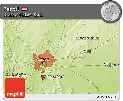 Physical 3D Map of Ḩarbīl