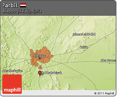 Physical 3D Map of Ḩarbīl