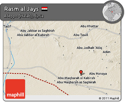 Shaded Relief 3D Map of Rasm Al Jays