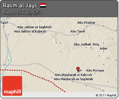 Shaded Relief 3D Map of Rasm Al Jays