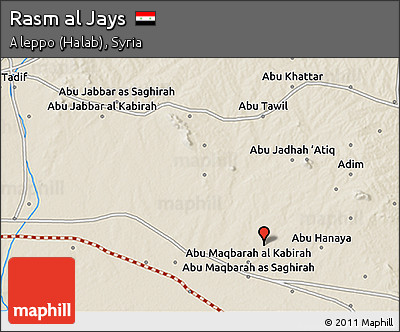 Shaded Relief 3D Map of Rasm Al Jays