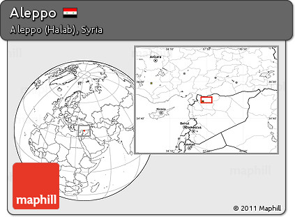 Blank Location Map of Aleppo