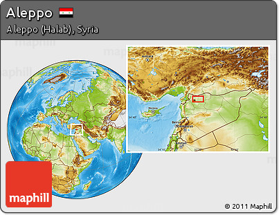 Physical Location Map of Aleppo
