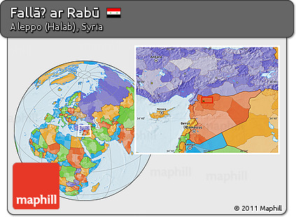 Political Location Map of Fallāḩ Ar Rabū