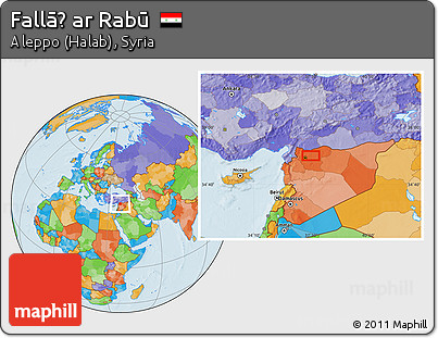 Political Location Map of Fallāḩ Ar Rabū