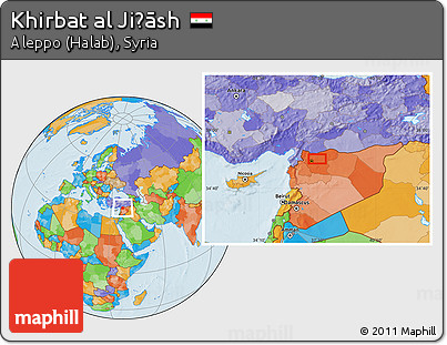 Political Location Map of Khirbat Al Jiḩāsh