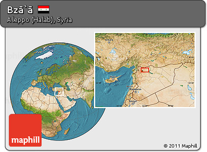Satellite Location Map of Bzā`ā