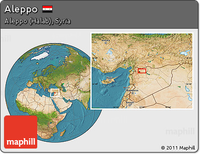 Satellite Location Map of Aleppo