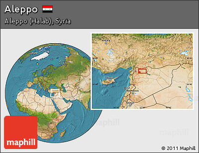 Satellite Location Map of Aleppo
