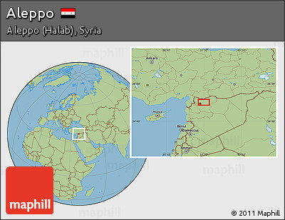 Savanna Style Location Map of Aleppo