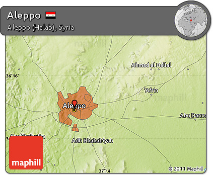 Physical Map of Aleppo