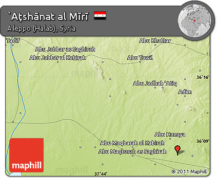 Physical Map of `Aţshānat Al Mīrī