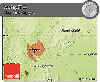 Physical Map of Wuḑayḩī
