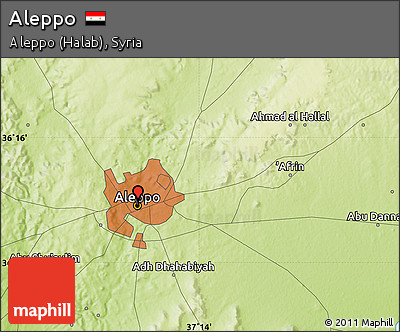 Physical Map of Aleppo