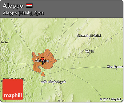 Physical Map of Aleppo