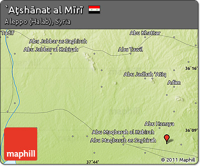 Physical Map of `Aţshānat Al Mīrī