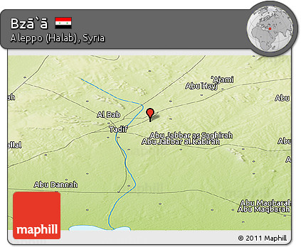 Physical Panoramic Map of Bzā`ā