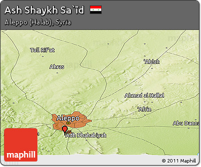 Physical Panoramic Map of Ash Shaykh Sa`īd
