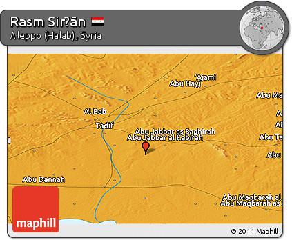 Political Panoramic Map of Rasm Sirḩān