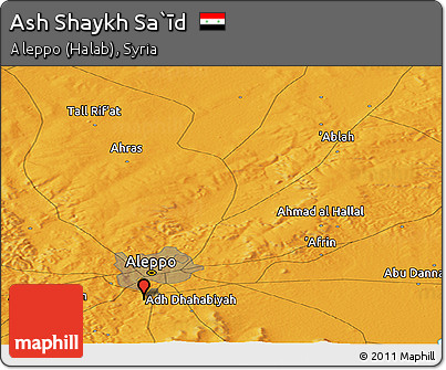 Political Panoramic Map of Ash Shaykh Sa`īd