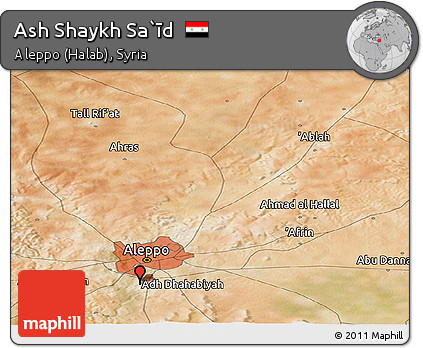 Satellite Panoramic Map of Ash Shaykh Sa`īd