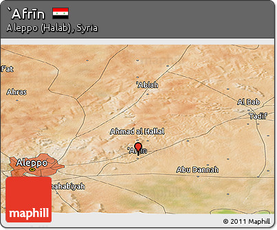 Satellite Panoramic Map of `Afrīn