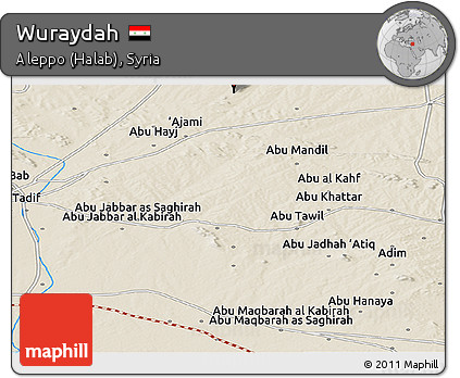 Shaded Relief Panoramic Map of Wuraydah