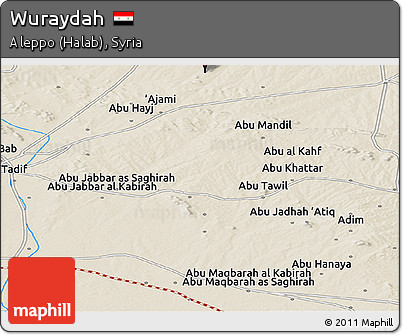Shaded Relief Panoramic Map of Wuraydah